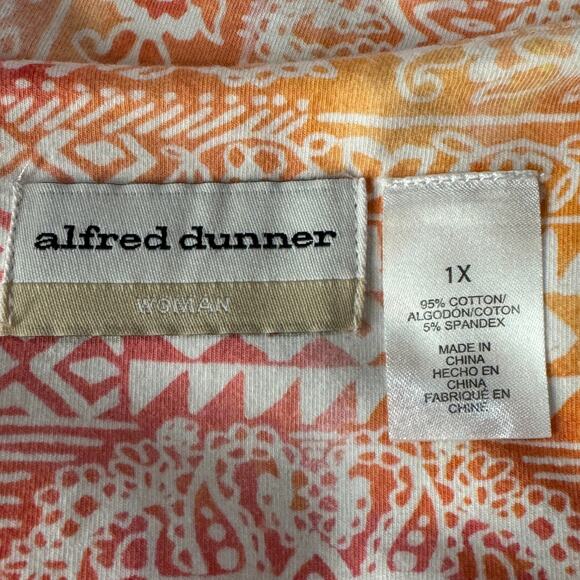 Alfred Dunner 1X-Large Top Geometric V-Neck Embellished Cap Sleeve Slits Stretch - Picture 6 of 7